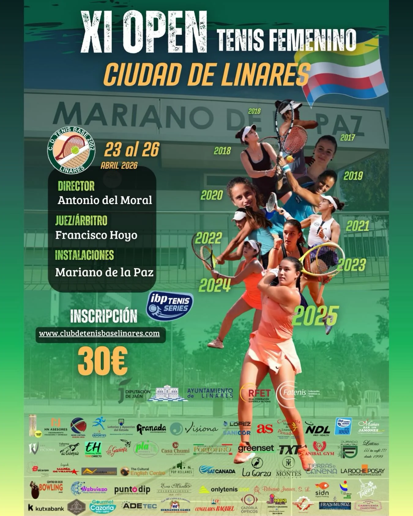 Cartel oficial del torneo del Club Tenis Base Linares