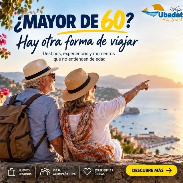 Publicación de Ubadat Viajes con propuestas para mayores de 60 años