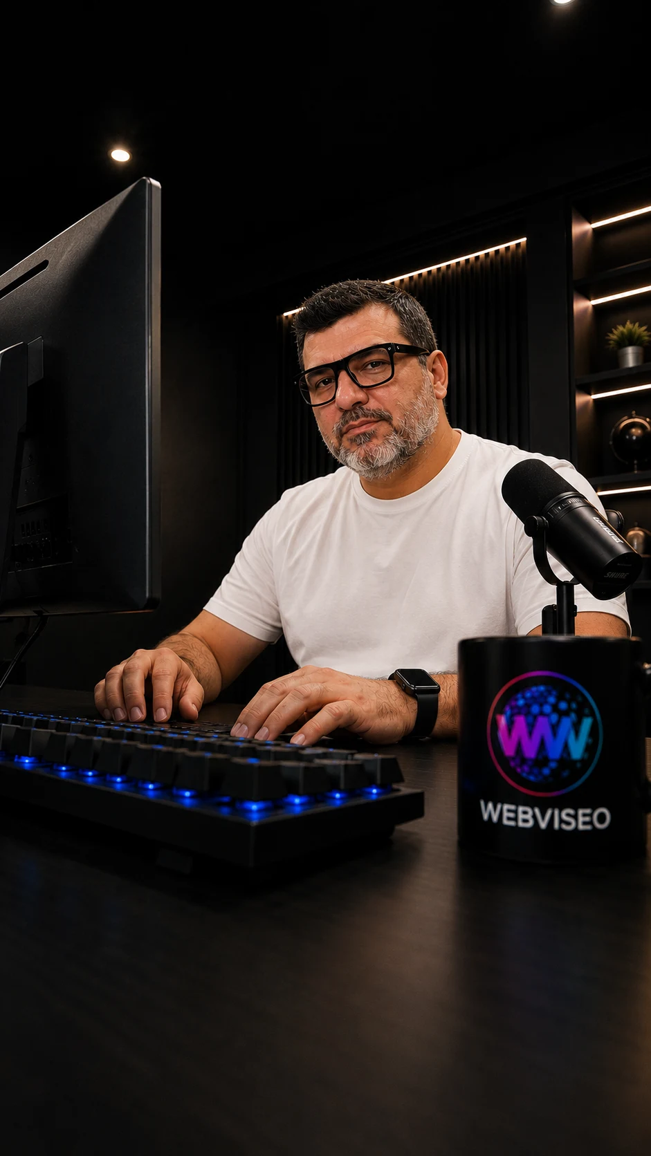 Cayetano trabajando en el estudio de WebViSeo